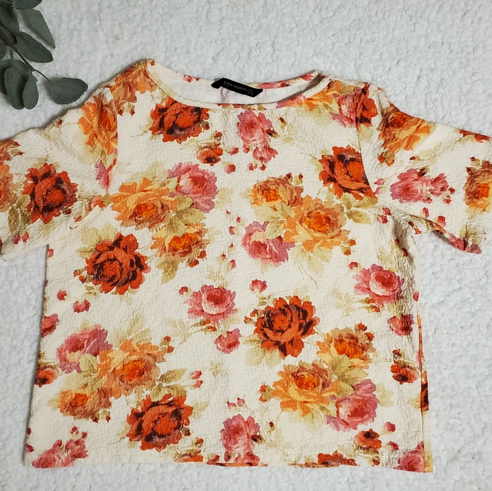 Zara Woman Floral Print Top